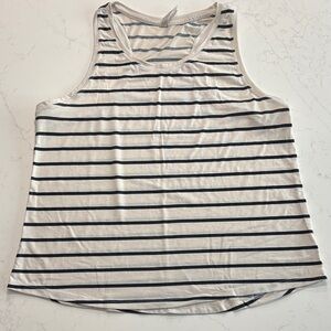 All in Motion Navy and Off White Striped Tank Top - Size Large